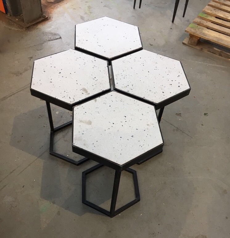 ondergoed code Mos Design bijzettafel salontafel staal en steen – De Amsterdamse Meubelmaker